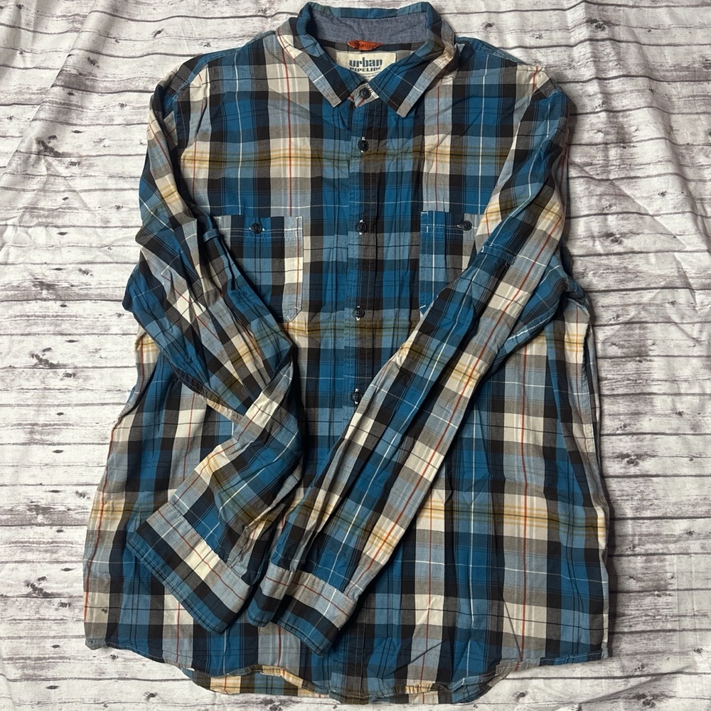 Urban Pipeline Multicolor Plaid Button Down Shirt